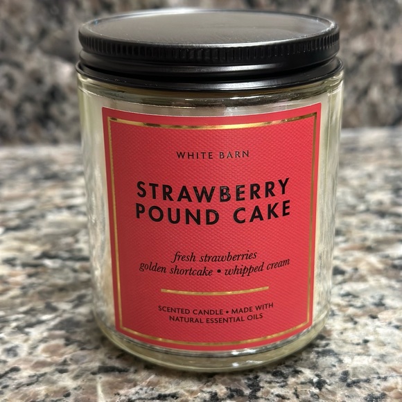 Bath and Body Works STRAWBERRY POUND CAKE 1-Wick Candle 7 oz NEW - Picture 6 of 6